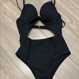 Black Cutout One-Piece Swimsuit